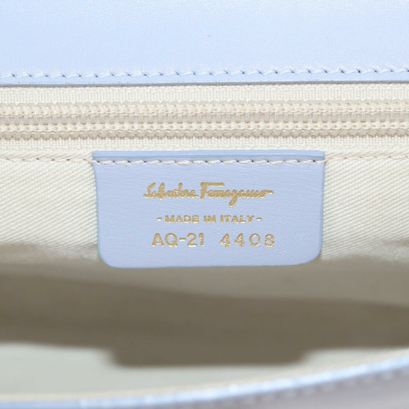 【日本直送】Salvatore Ferragamo Gancini 紫色金色皮革肩背包，正品編號 145499V-10