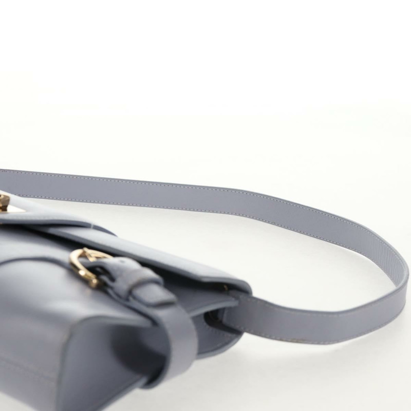 【日本直送】Salvatore Ferragamo Gancini 紫色金色皮革肩背包，正品編號 145499V-14