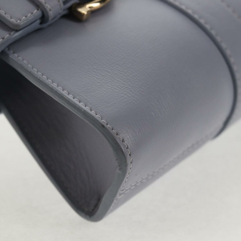【日本直送】Salvatore Ferragamo Gancini 紫色金色皮革肩背包，正品編號 145499V-15
