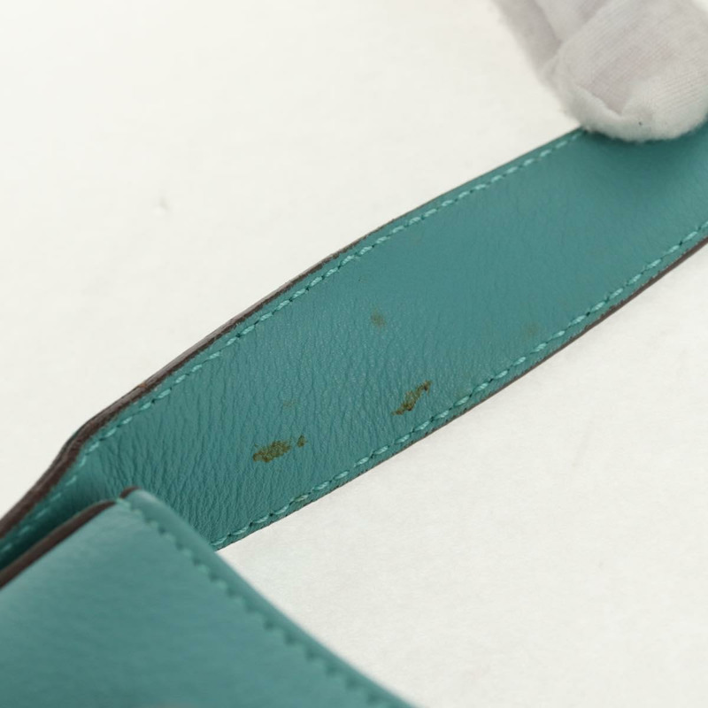 【日本直送】Salvatore Ferragamo Gancini 手提包，皮革材質，綠松石藍金色，正品，貨號 145501V-8