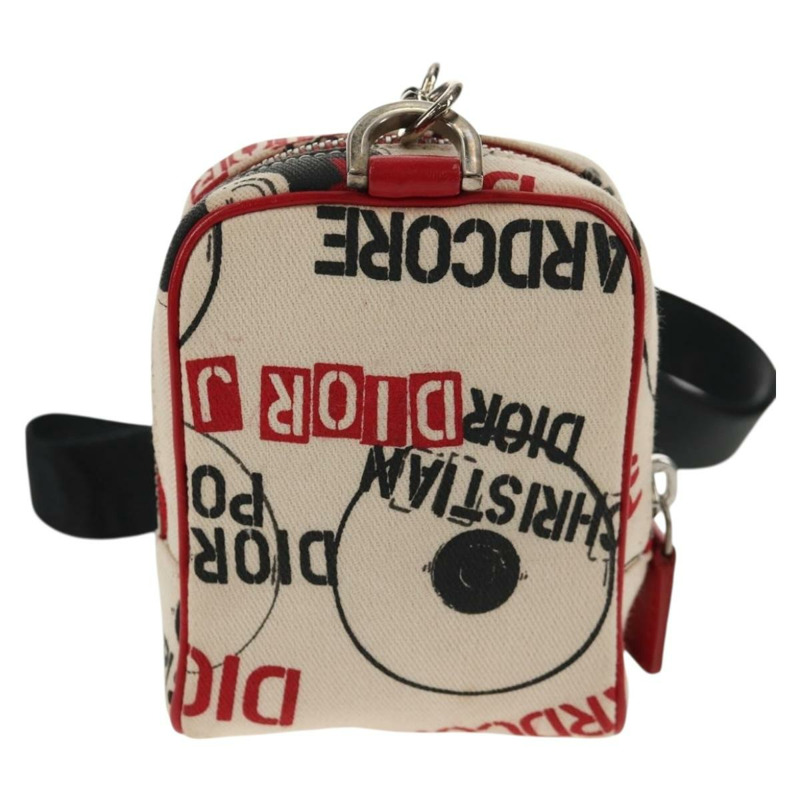 【日本直送】Christian Dior Hardcore 帆布手拿包 白色 紅色 正品 143024V-1