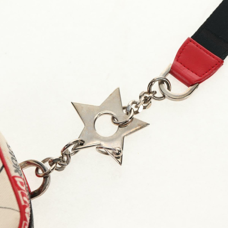 【日本直送】Christian Dior Hardcore 帆布手拿包 白色 紅色 正品 143024V-7