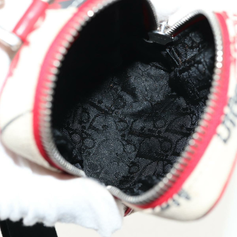 【日本直送】Christian Dior Hardcore 帆布手拿包 白色 紅色 正品 143024V-10
