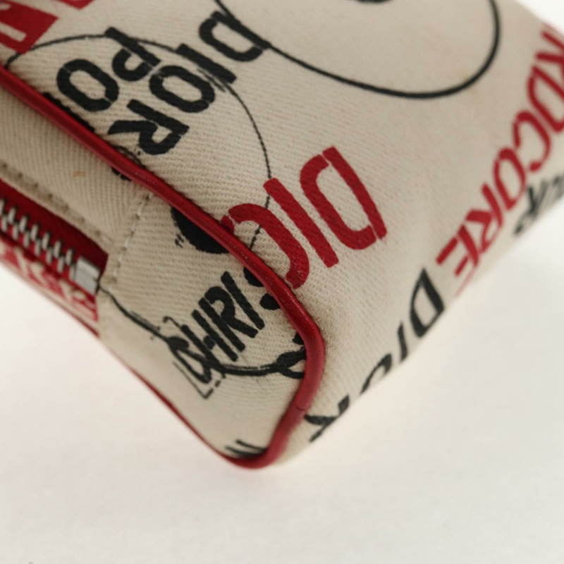 【日本直送】Christian Dior Hardcore 帆布手拿包 白色 紅色 正品 143024V-15