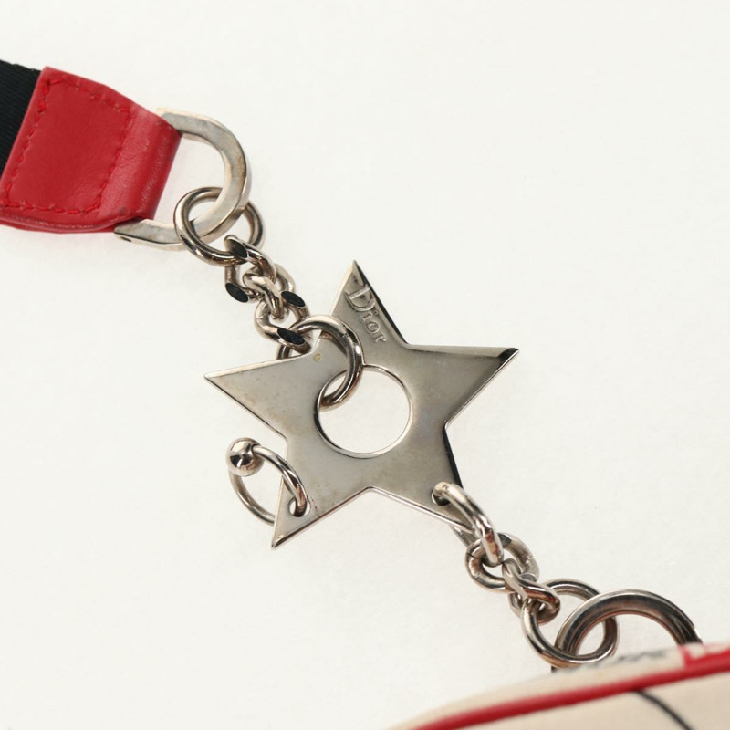 【日本直送】Christian Dior Hardcore 帆布手拿包 白色 紅色 正品 143024V-17