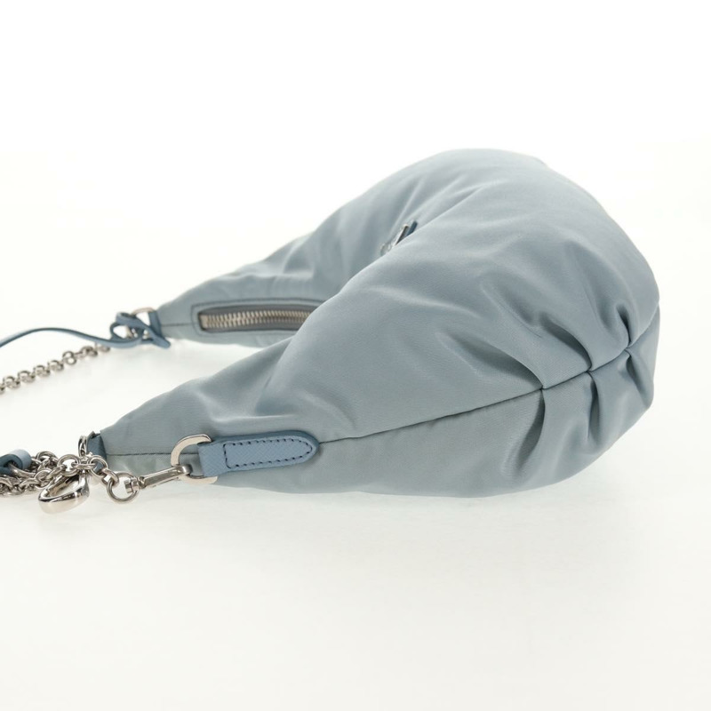 【日本直送】PRADA 尼龍鏈單肩包 淺藍色 銀色 正品 145974M-2