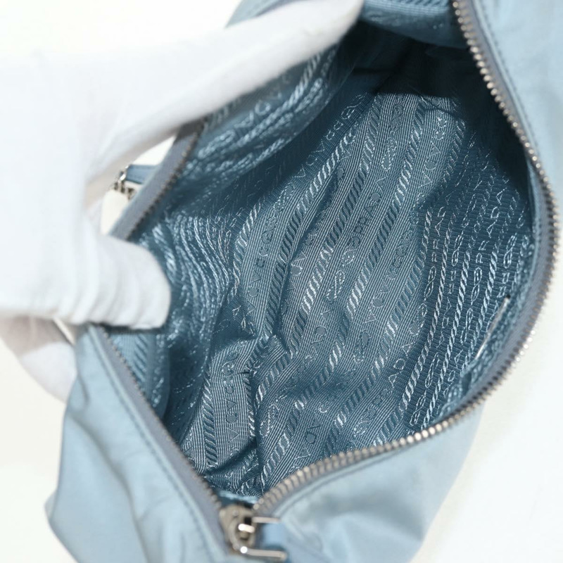 【日本直送】PRADA 尼龍鏈單肩包 淺藍色 銀色 正品 145974M-9