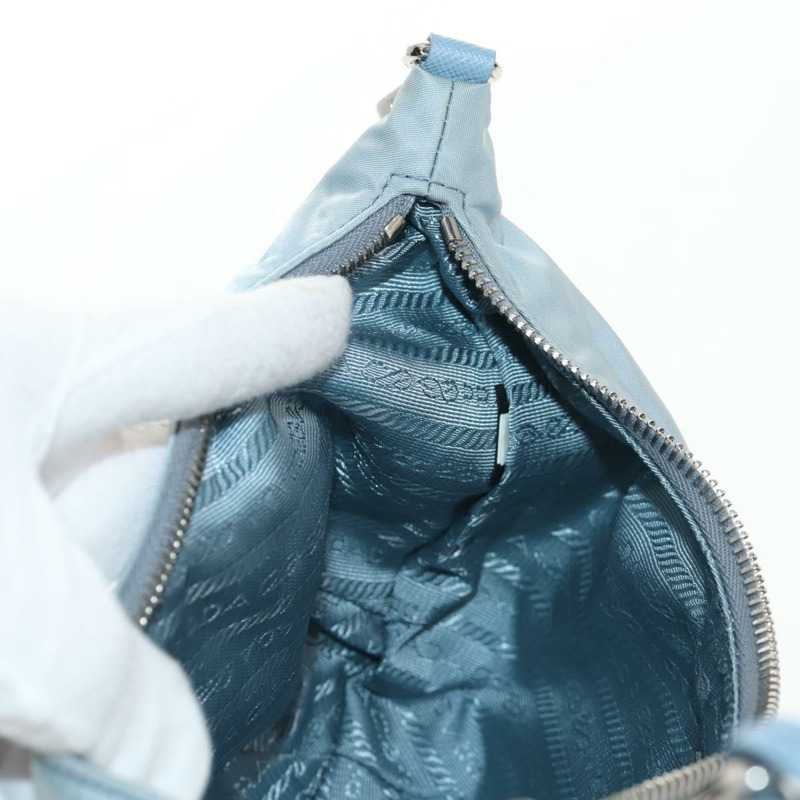 【日本直送】PRADA 尼龍鏈單肩包 淺藍色 銀色 正品 145974M-22