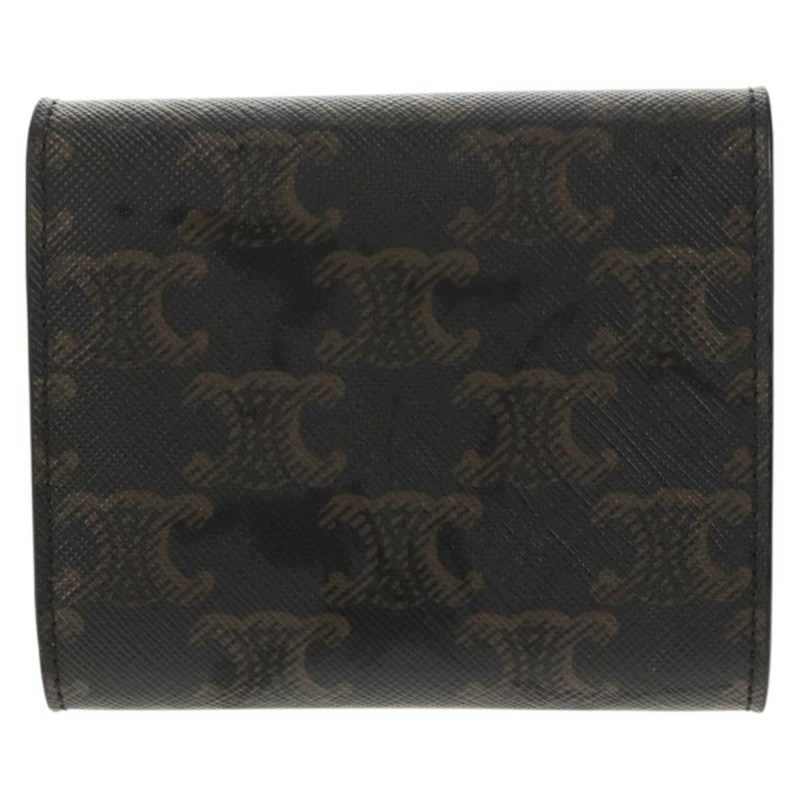 【日本直送】CELINE Triomphe Compact Wallet PVC Black Auth am9212M-1