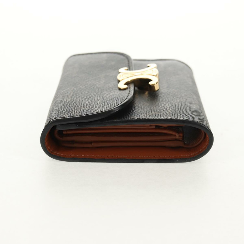 【日本直送】CELINE Triomphe Compact Wallet PVC Black Auth am9212M-2