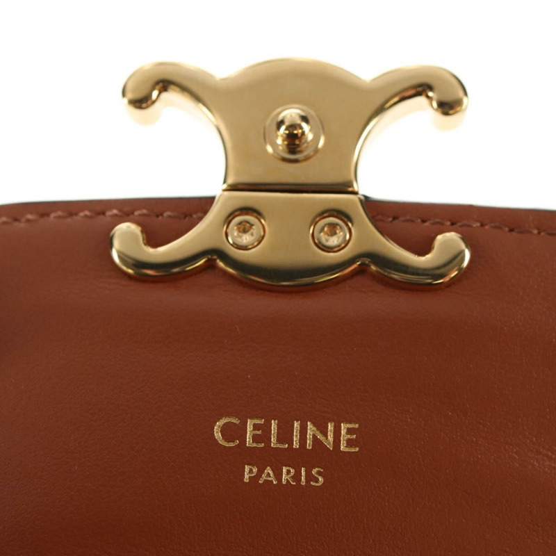 【日本直送】CELINE Triomphe Compact Wallet PVC Black Auth am9212M-17