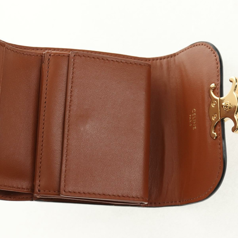 【日本直送】CELINE Triomphe Compact Wallet PVC Black Auth am9212M-19