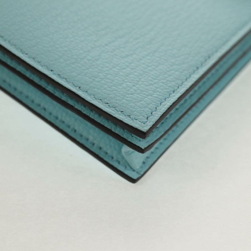 【日本直送】愛馬仕 Bane Souffle 皮夾，淺藍色，正品 am9208SM-6