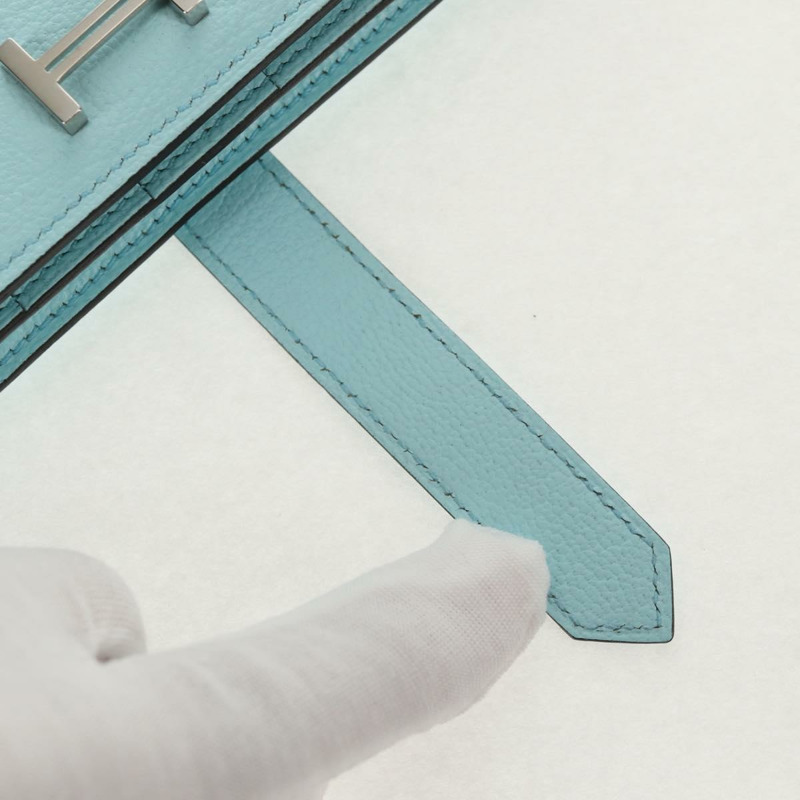 【日本直送】愛馬仕 Bane Souffle 皮夾，淺藍色，正品 am9208SM-7