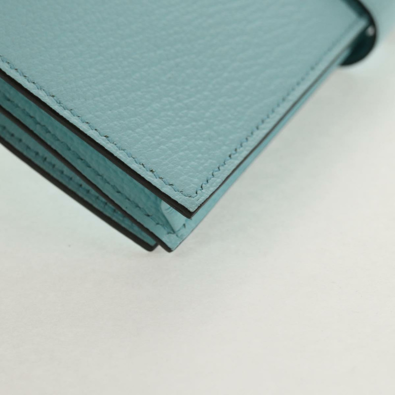 【日本直送】愛馬仕 Bane Souffle 皮夾，淺藍色，正品 am9208SM-14