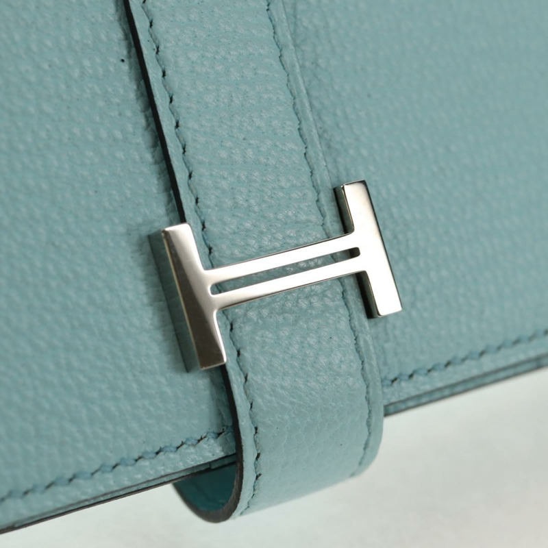 【日本直送】愛馬仕 Bane Souffle 皮夾，淺藍色，正品 am9208SM-16