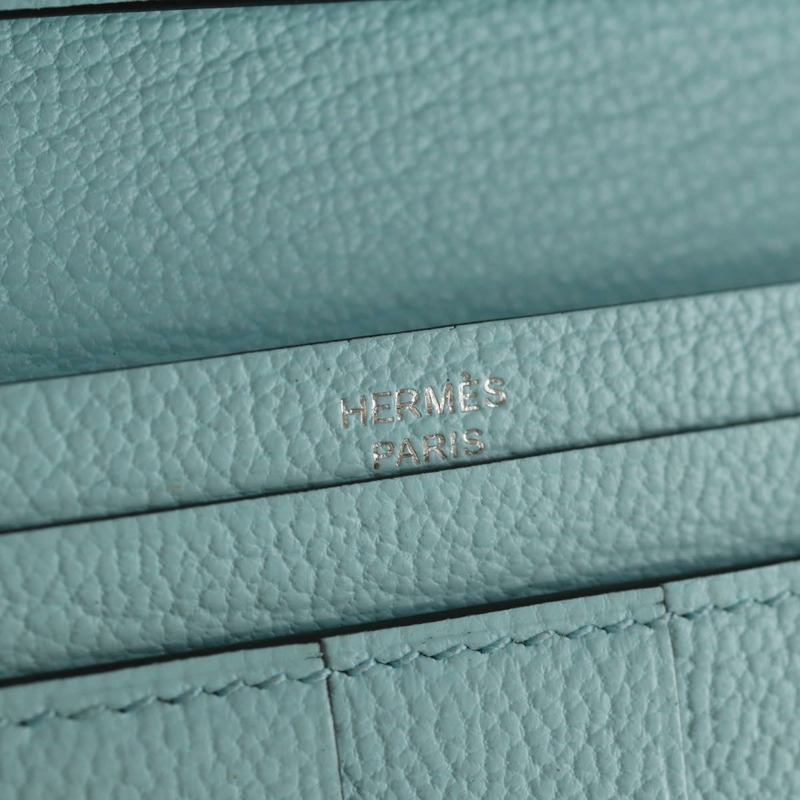 【日本直送】愛馬仕 Bane Souffle 皮夾，淺藍色，正品 am9208SM-17