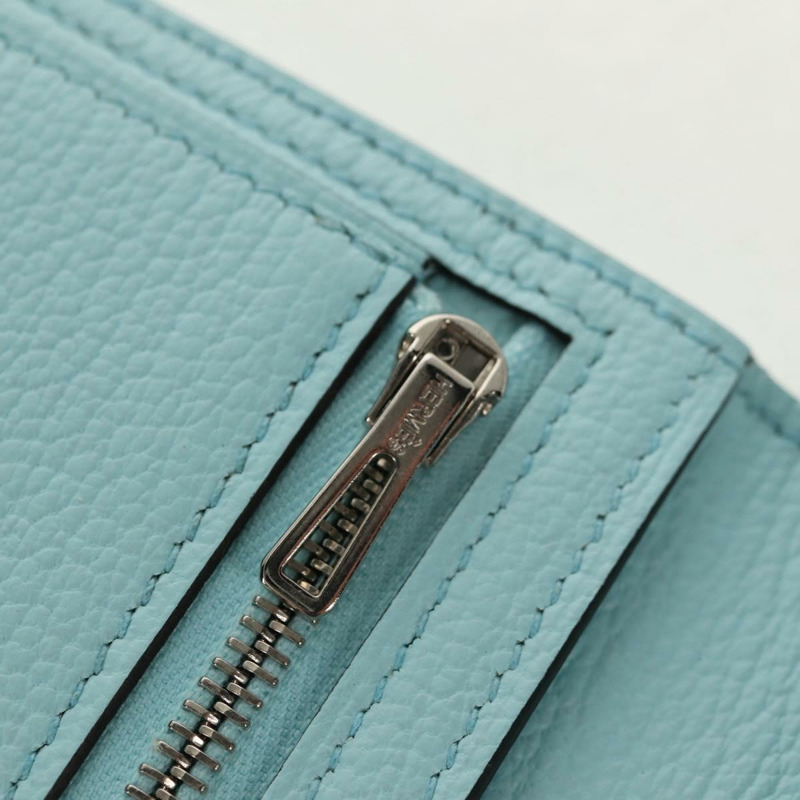 【日本直送】愛馬仕 Bane Souffle 皮夾，淺藍色，正品 am9208SM-20