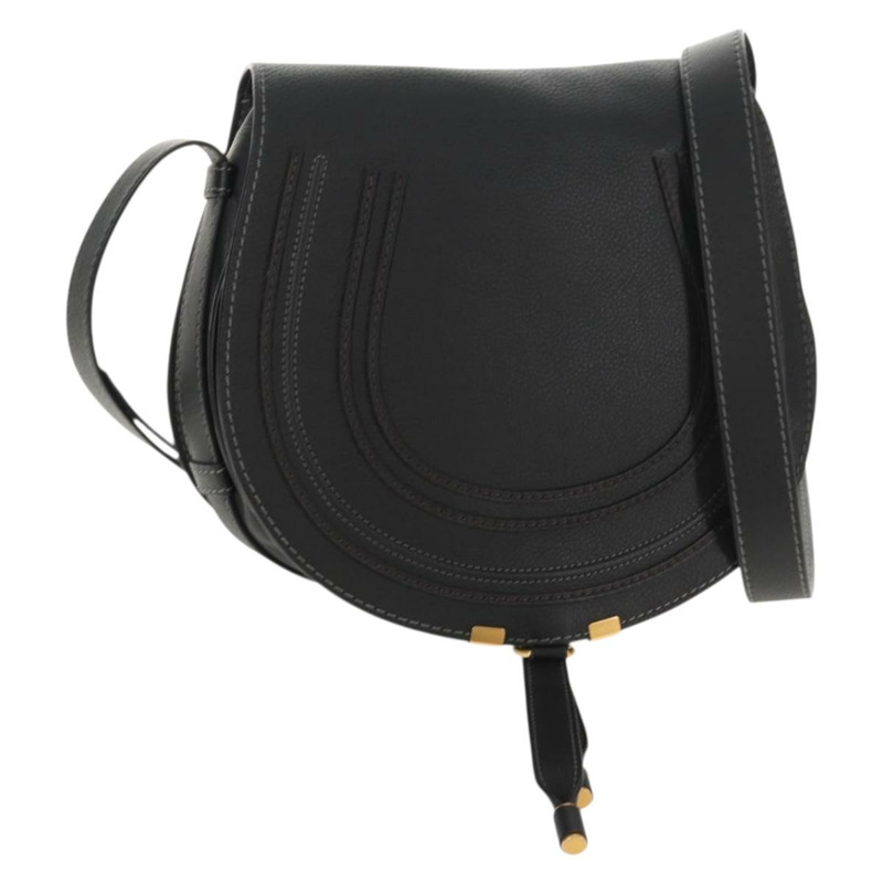 【日本直送】Chloe Mercy 單肩包，黑色金色皮革，正品 am9250V-0