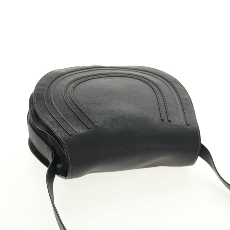 【日本直送】Chloe Mercy 單肩包，黑色金色皮革，正品 am9250V-5