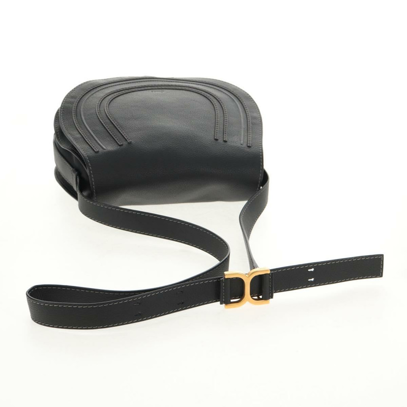 【日本直送】Chloe Mercy 單肩包，黑色金色皮革，正品 am9250V-6