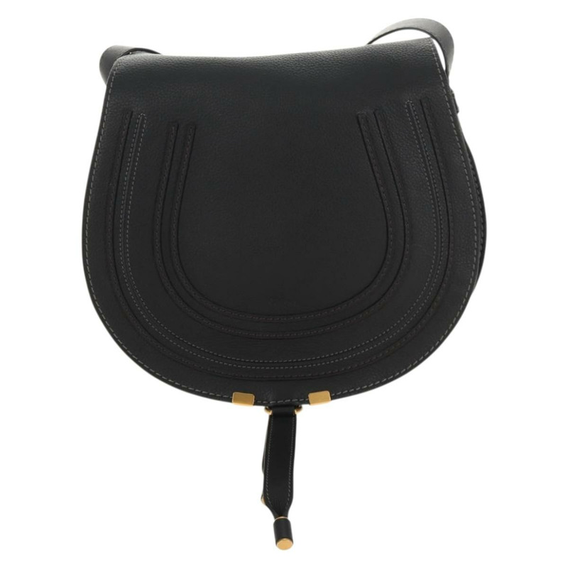 【日本直送】Chloe Mercy 單肩包，黑色金色皮革，正品 am9250V-12