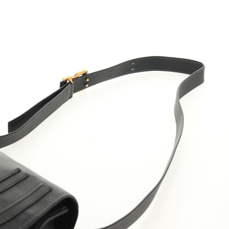 【日本直送】Chloe Mercy 單肩包，黑色金色皮革，正品 am9250V-13