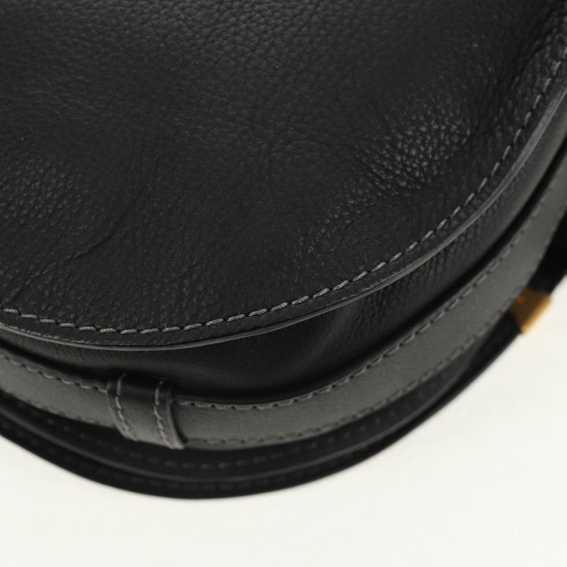 【日本直送】Chloe Mercy 單肩包，黑色金色皮革，正品 am9250V-16