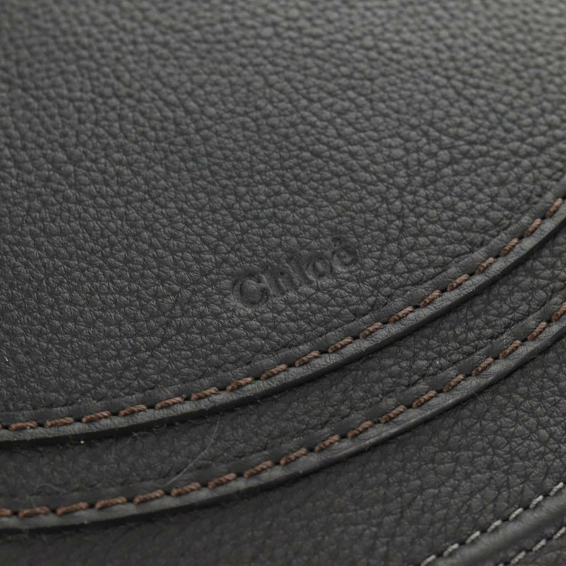 【日本直送】Chloe Mercy 單肩包，黑色金色皮革，正品 am9250V-18