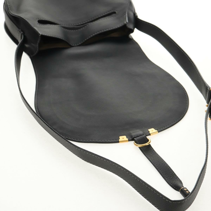 【日本直送】Chloe Mercy 單肩包，黑色金色皮革，正品 am9250V-20