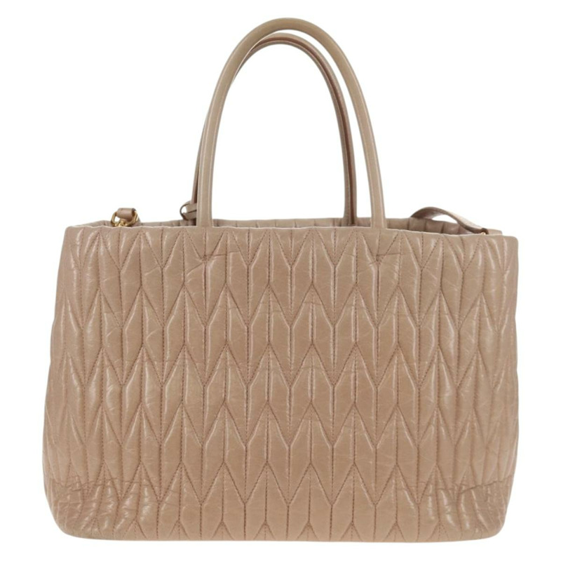 【日本直送】Miu Miu 手提包 皮革 兩用 金色 粉紅色 米色 正品 am9331V-1