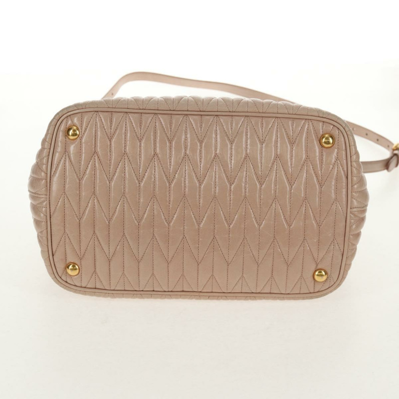 【日本直送】Miu Miu 手提包 皮革 兩用 金色 粉紅色 米色 正品 am9331V-4