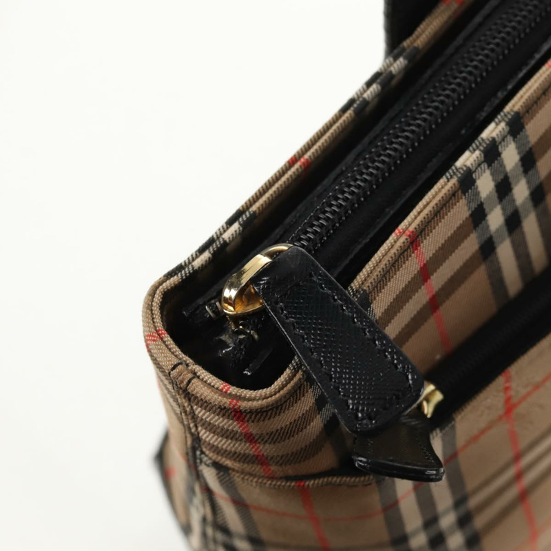 【日本直送】BURBERRY Nova 格紋手提包 帆布 米色 金色 正品 am9352V-10