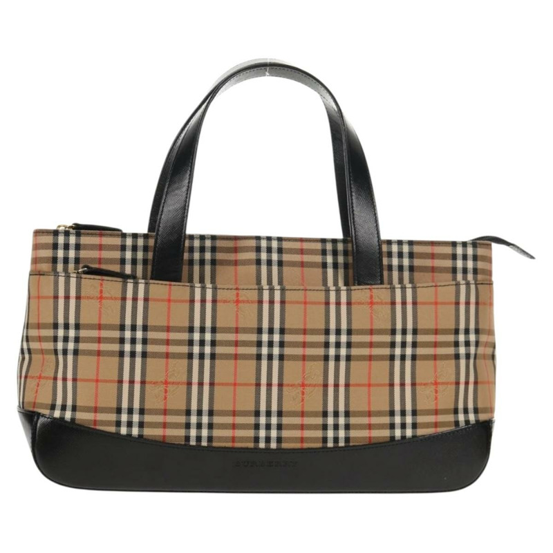 【日本直送】BURBERRY Nova 格紋手提包 帆布 米色 金色 正品 am9352V-12