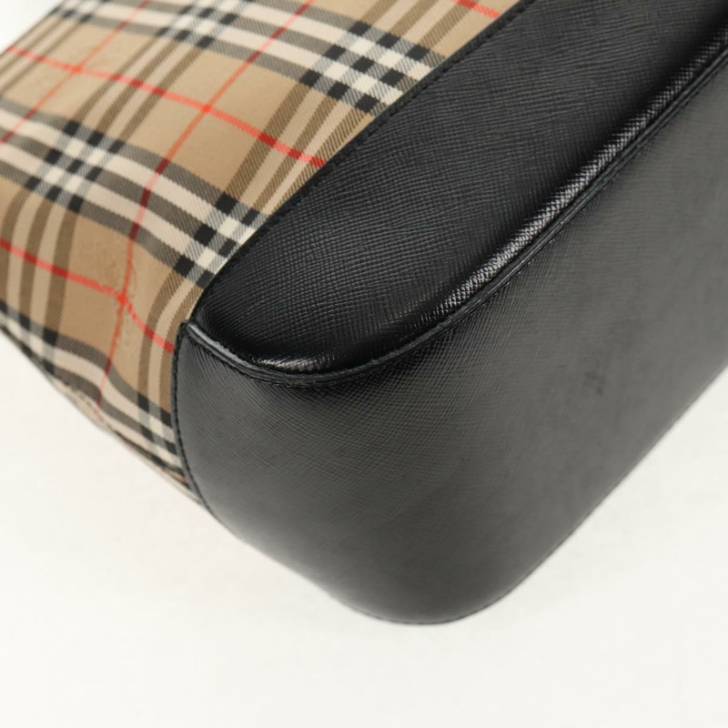 【日本直送】BURBERRY Nova 格紋手提包 帆布 米色 金色 正品 am9352V-14