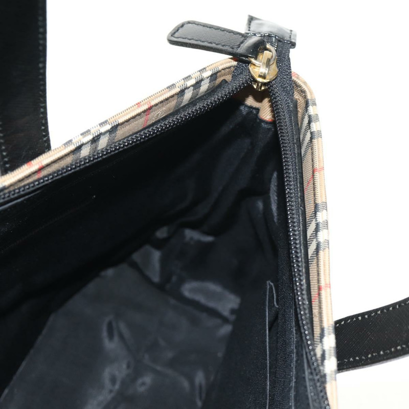 【日本直送】BURBERRY Nova 格紋手提包 帆布 米色 金色 正品 am9352V-19