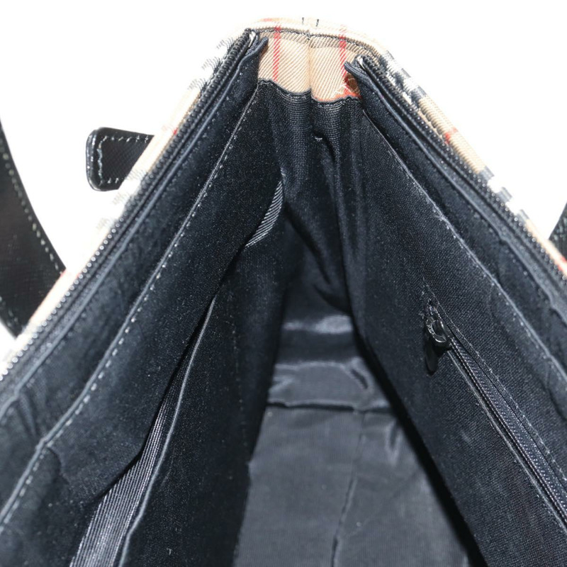 【日本直送】BURBERRY Nova 格紋手提包 帆布 米色 金色 正品 am9352V-20