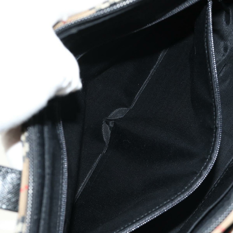 【日本直送】BURBERRY Nova 格紋手提包 帆布 米色 金色 正品 am9352V-21