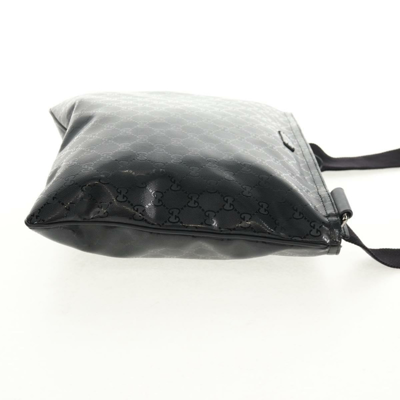 【日本直送】GUCCI GG 經典款單肩包 PVC材質 黑銀 201446 Auth am9344V-3