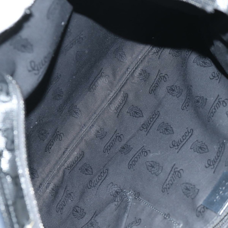 【日本直送】GUCCI GG 經典款單肩包 PVC材質 黑銀 201446 Auth am9344V-9