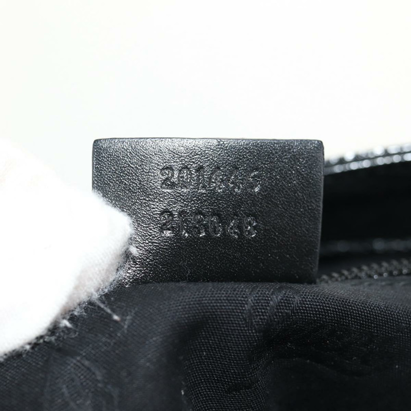 【日本直送】GUCCI GG 經典款單肩包 PVC材質 黑銀 201446 Auth am9344V-10