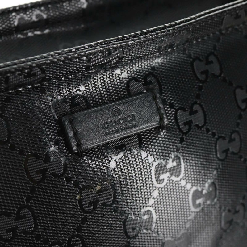 【日本直送】GUCCI GG 經典款單肩包 PVC材質 黑銀 201446 Auth am9344V-18