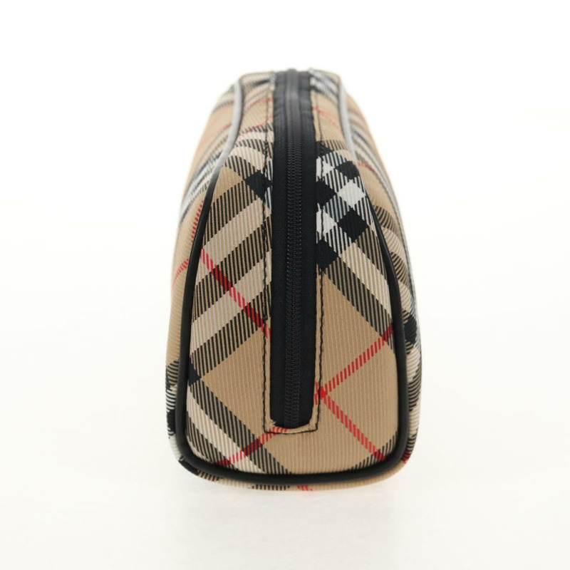 【日本直送】BURBERRY Nova 格紋帆布米色銀色手拿包 Auth am9306V-2