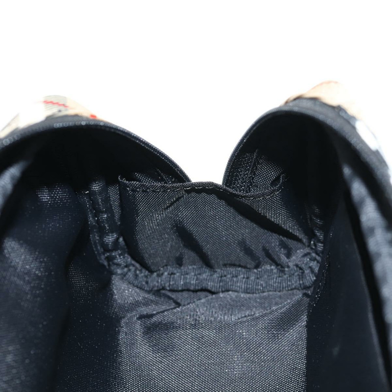 【日本直送】BURBERRY Nova 格紋帆布米色銀色手拿包 Auth am9306V-10