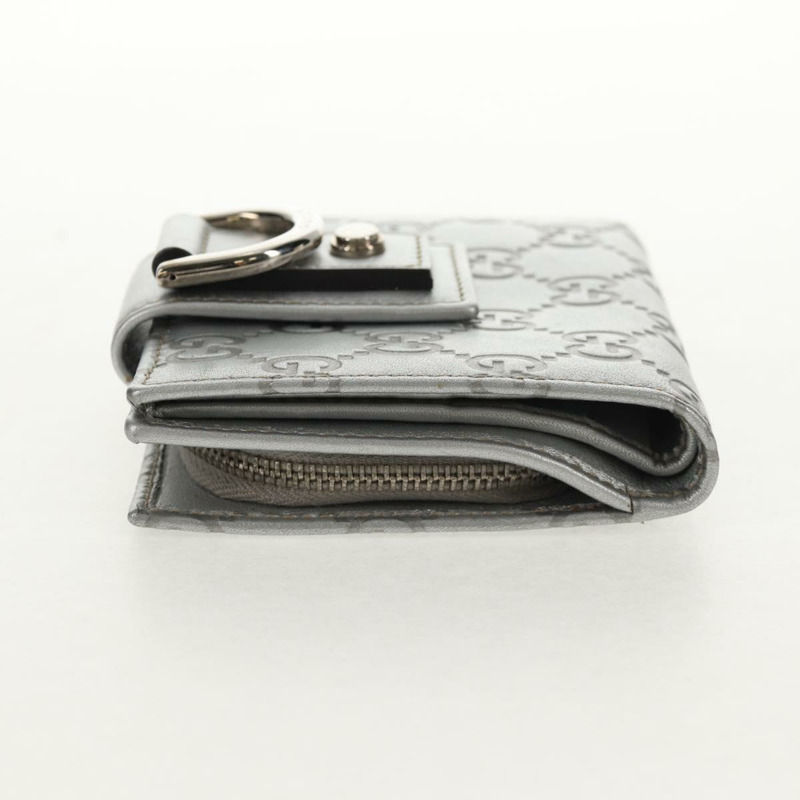 【日本直送】GUCCI GG帆布 Abbey Guccissima雙折皮夾 皮革 銀色 154205 正品 am9314V-2