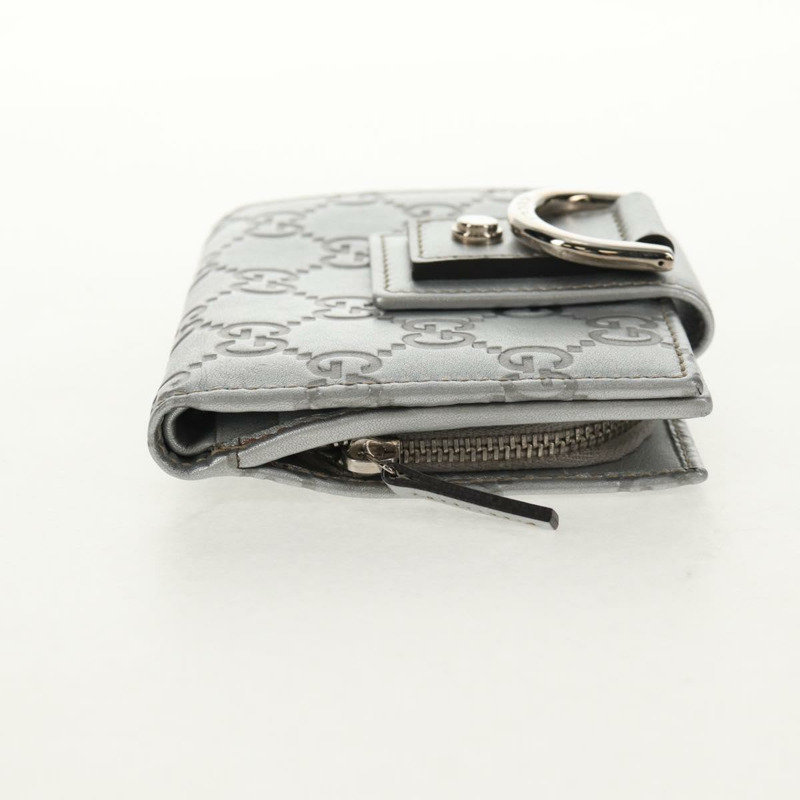 【日本直送】GUCCI GG帆布 Abbey Guccissima雙折皮夾 皮革 銀色 154205 正品 am9314V-3