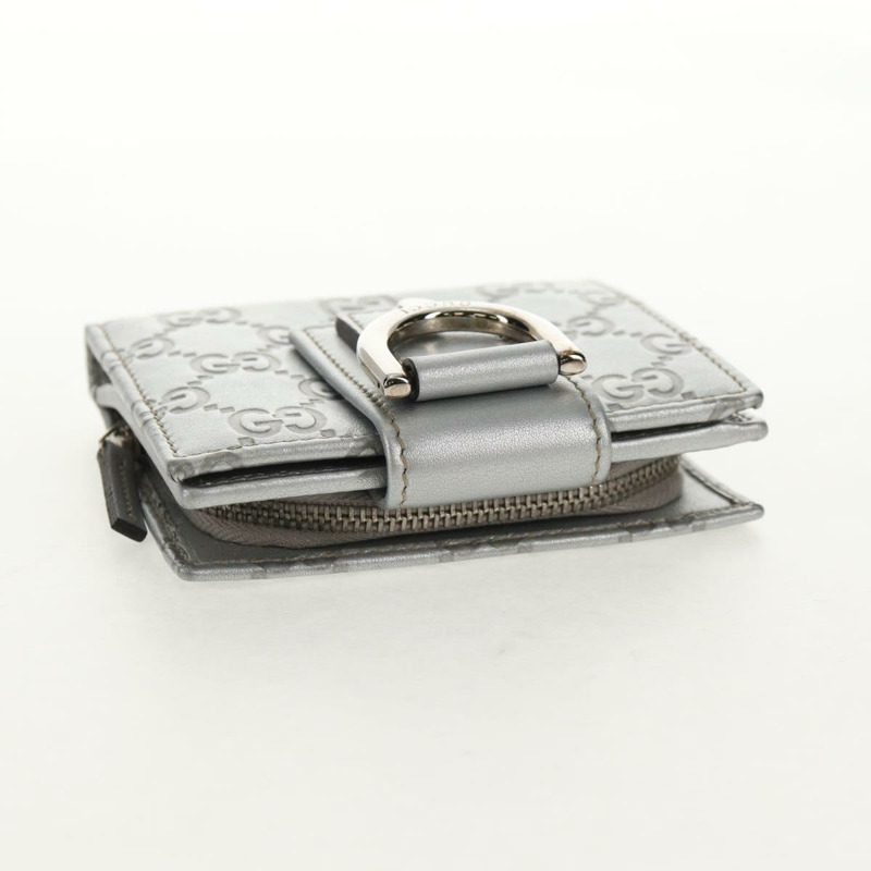 【日本直送】GUCCI GG帆布 Abbey Guccissima雙折皮夾 皮革 銀色 154205 正品 am9314V-4