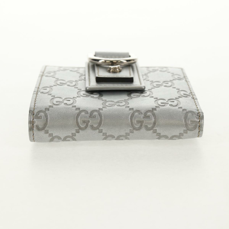 【日本直送】GUCCI GG帆布 Abbey Guccissima雙折皮夾 皮革 銀色 154205 正品 am9314V-5