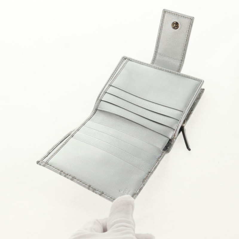 【日本直送】GUCCI GG帆布 Abbey Guccissima雙折皮夾 皮革 銀色 154205 正品 am9314V-8