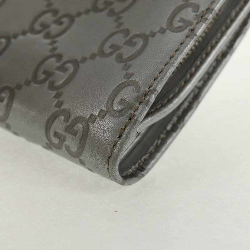 【日本直送】GUCCI GG帆布 Abbey Guccissima雙折皮夾 皮革 銀色 154205 正品 am9314V-15